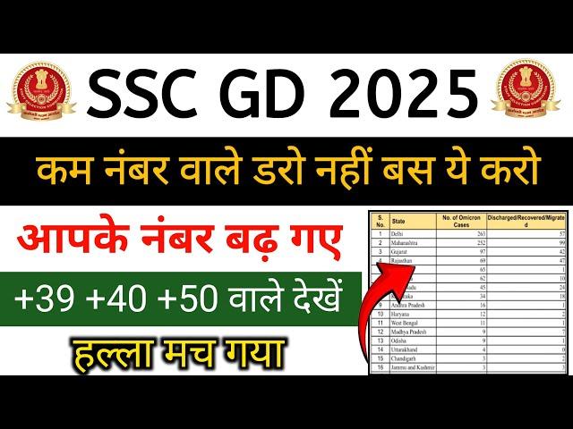 SSC GD 39, 40, 50 नंबर वाले देखें आपके नंबर बढ़ गए  कम नंबर वाले जरूर देखें, हल्ला मच गया