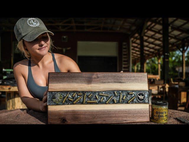 Black Walnut Epoxy Charcuterie Board Sprinkled With Freedom