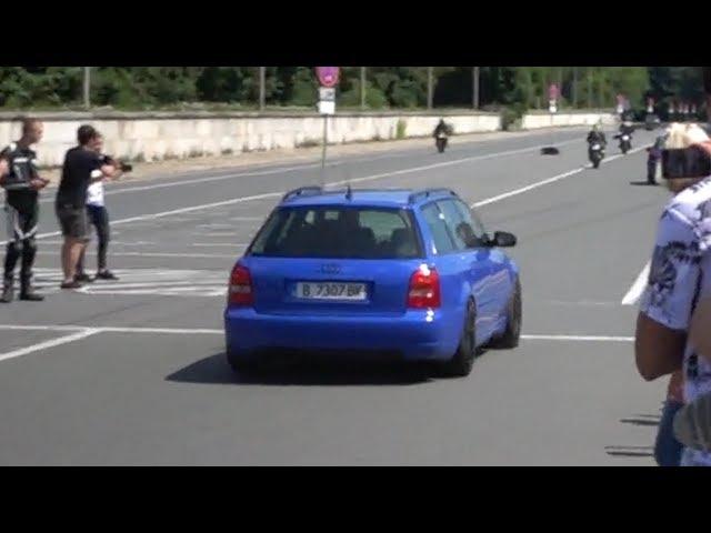 Tuned Cars and Bikes leaving Car Meet - June 2017