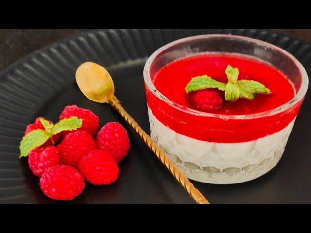 Elegant And Delicious Vanilla Pannacotta With Raspberry Sauce || Amirtha Food