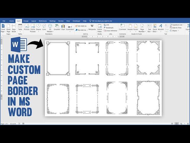 How to Make Custom Page Border Design in Ms Word || Page Border Design for Project