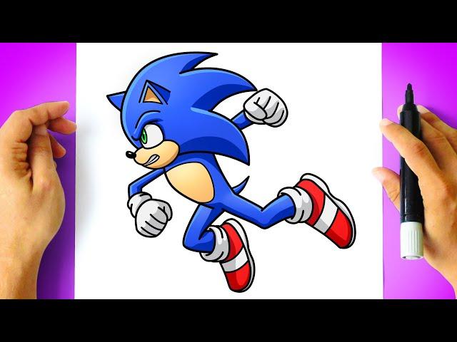 Como DESENHAR o SONIC do Filme 2 - Cómo DIBUJAR a SONIC de La Película 2 - DRAWING SONIC 2