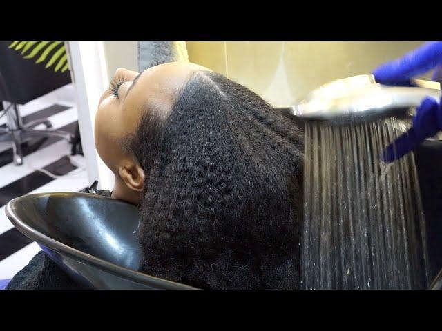 THE BEST HAIR WASHING4B Hair 🫧Silk Press Full Process🫧Monsoon 🫧3 Million Views