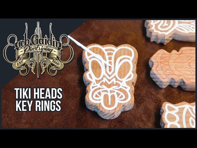 Tiki heads key ring - pinstriping