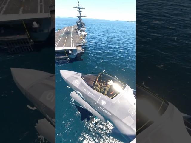 F-35B Short Takeoff & Landing on Aircraft Carrier in Microsoft Flight Simulator! #military #aviation