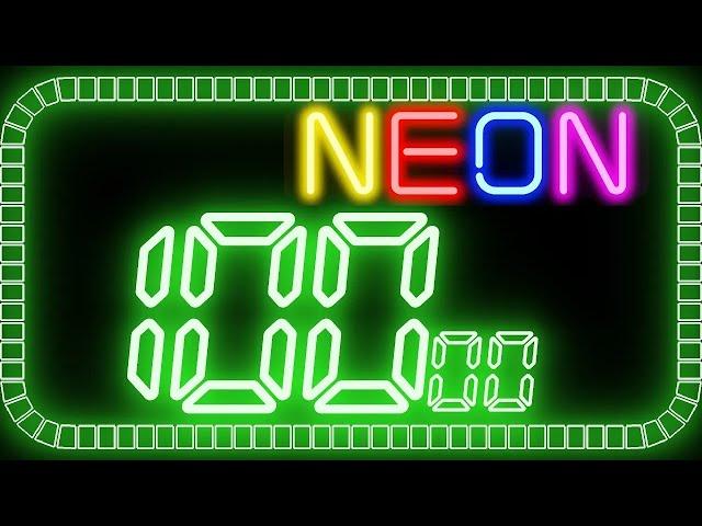 100 SECONDS Colourful NEON Countdown Timer [ BIG NUMBERS ]