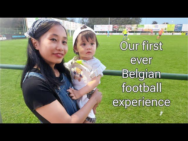 Selah's first Football Game in Belgium