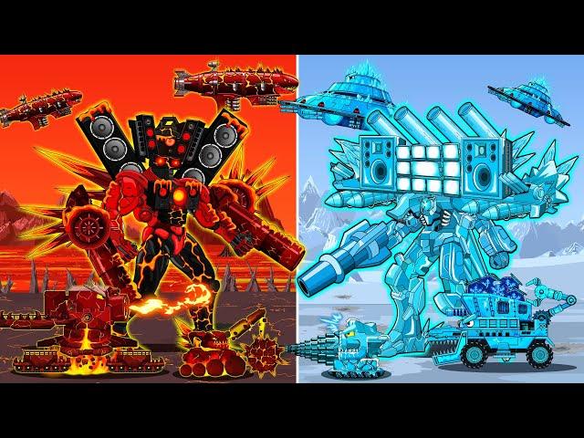 The World of Fire Tank Vs Ice Tank : Fire Giant Speaker VS Ice Giant TV | Arena Tank Cartoon