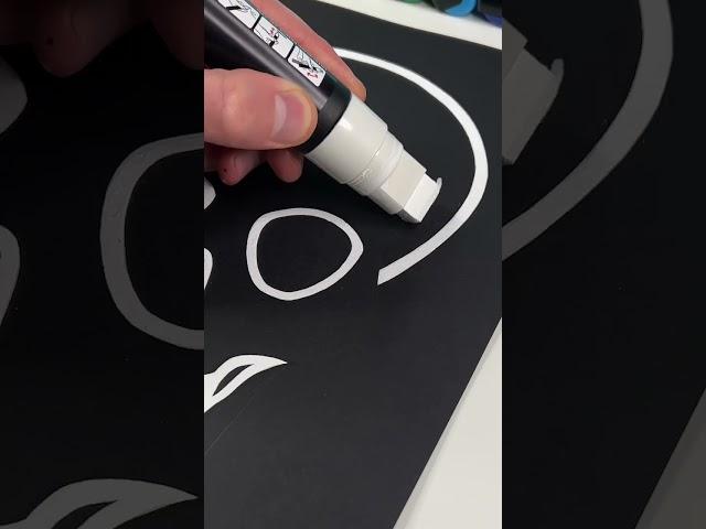 Drawing, But The White Marker is Huge! Satisfying! #shorts