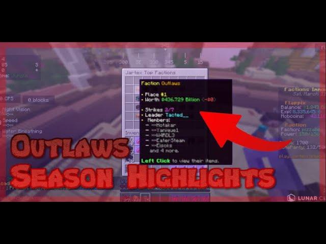 I SURVIVED 100 DAYS IN THE OUTLAWS FACTION | Minecraft JartexNetwork Factions