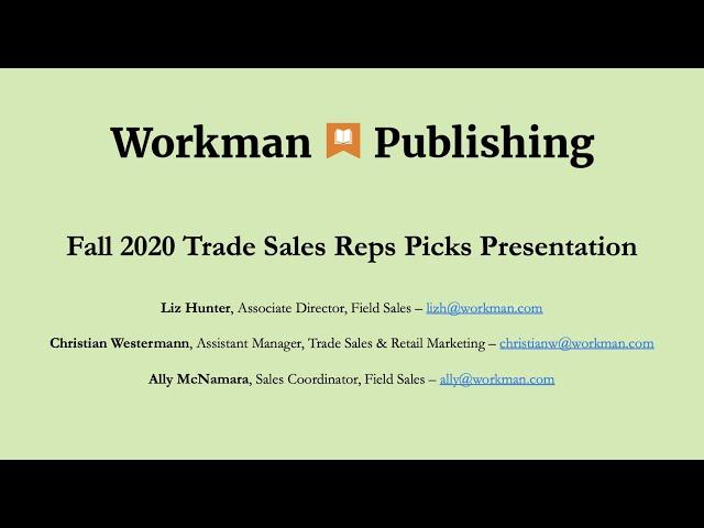 Workman Publishing - New Voices New Rooms Reps Picks