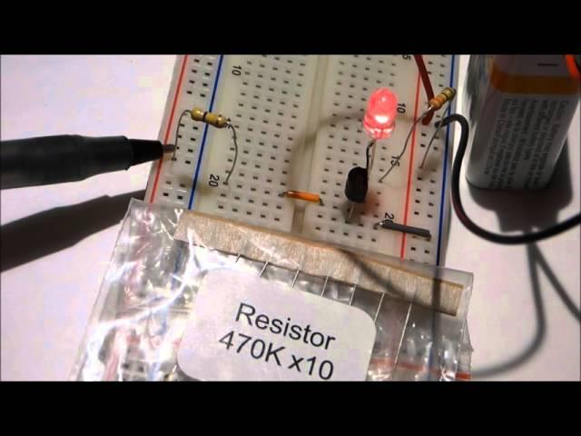 NPN 2N2222 transistor component as switch circuit with schematic tutorial. 2N2222A