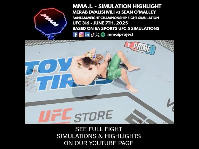 UFC 316 Merab Dvalishvili vs Sean O'Malley BW Championship Fight Simulation Highlight #shorts