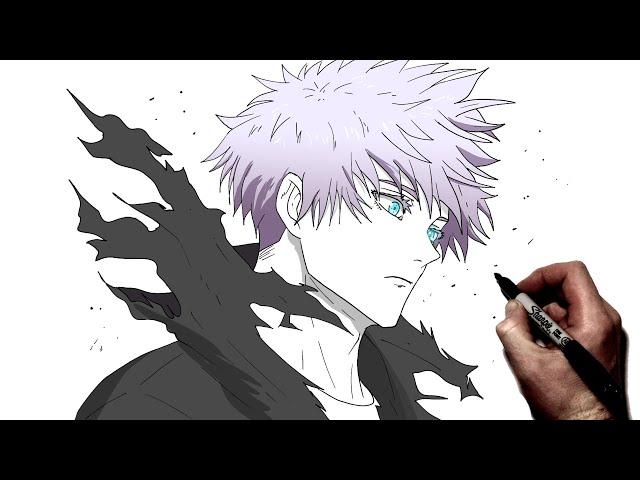 How To Draw Gojo Unsealed | Step By Step | JJK