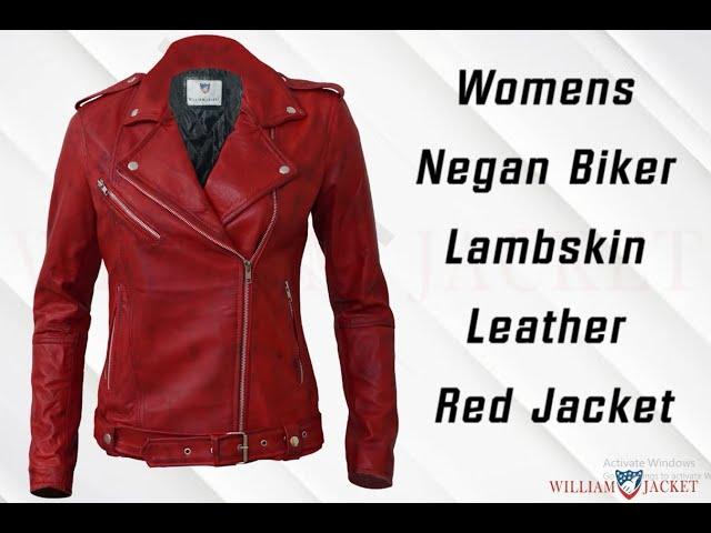 Women Latest Fashion Style | Red Motorcycle Leather Jacket | William Jacket