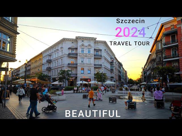 Szczecin Center FULL TOUR 4K Poland  MOST BEAUTIFUL CITY (Szczecin Glowna)