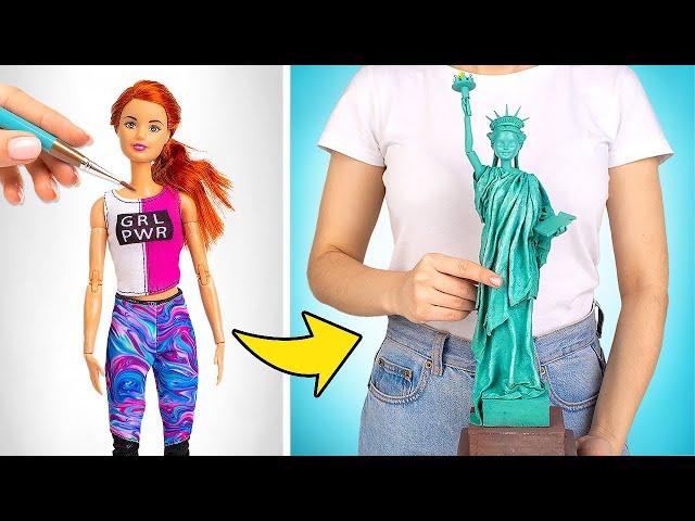 Genius Doll Transformation Ideas: Cruella, Little Mermaid, Statue of Liberty