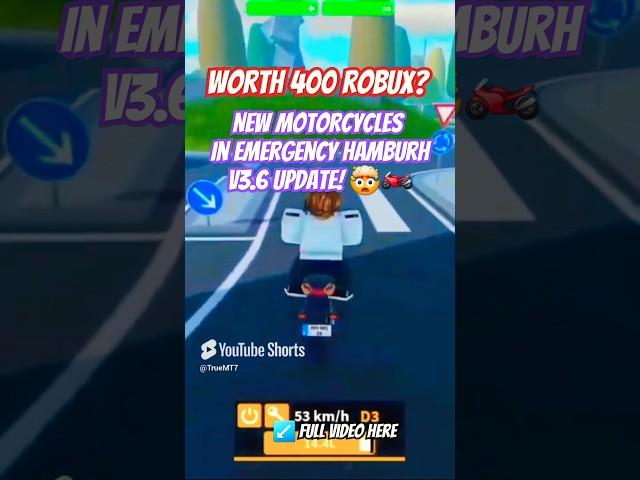 Are the new V3.6 Motorcycles worth it?! (Emergency Hamburg Roblox) #emergencyhamburg