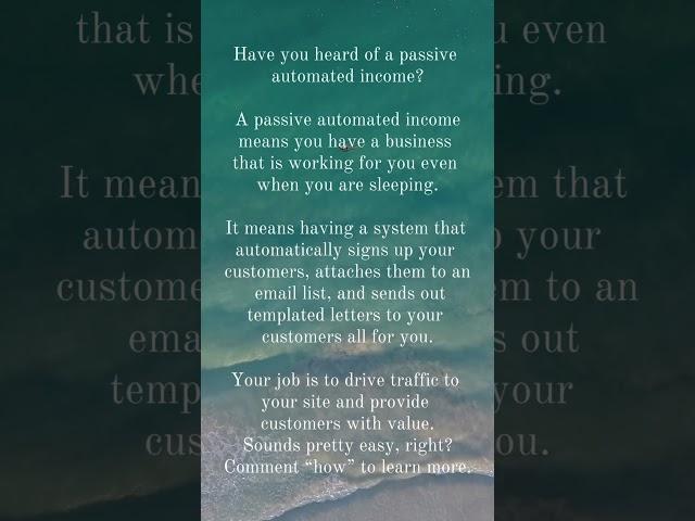 What is a passive automated income?