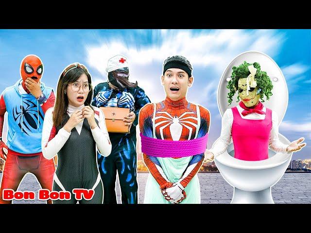 Nhện Nhí Đánh Bại Hội Người Xấu Và Quái Vật Skibidi Toilet || Bon Bon TV