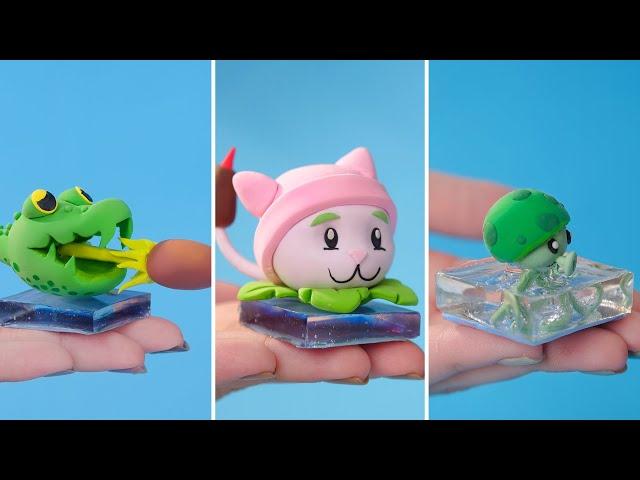 PLANTS VS ZOMBIES Figures Making | Guacodile, Cattail, Sea-shroom