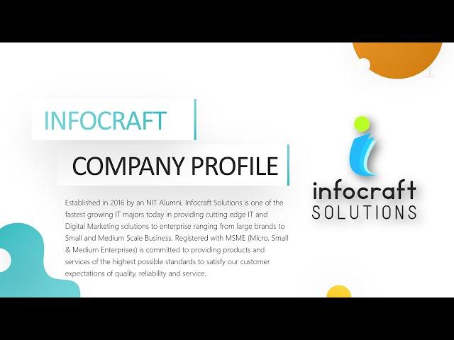 Infocraft Solution Company Video Profile