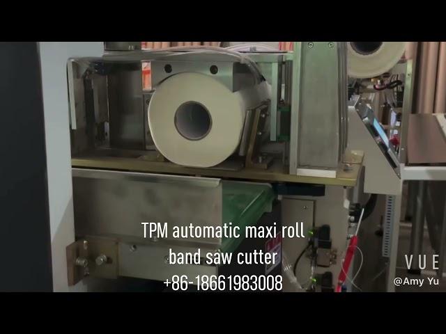 Maxi roll band saw cutting machine TPM automatic jumbo tissue paper roll cutter
