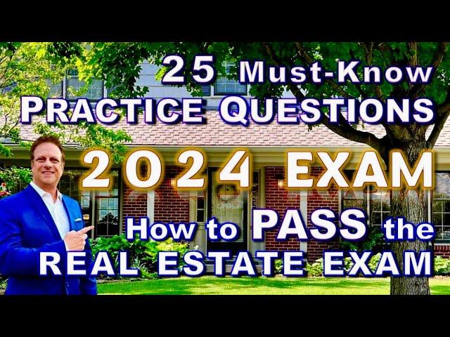 2024 REAL ESTATE EXAM / 25 Must-Know Practice Questions #realestatexam #testquestions #testquestions