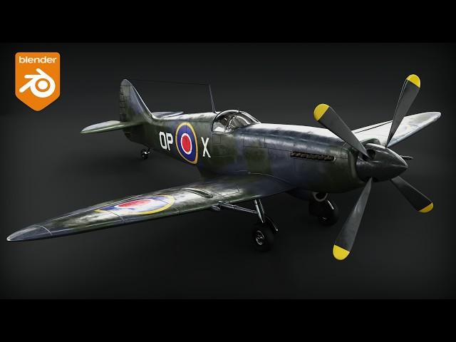 How I Created this Supermarine Spitfire 3d Model in Blender ️