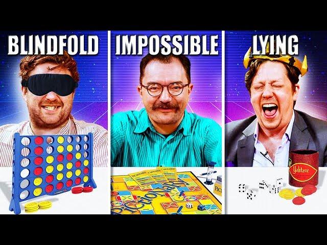 BLINDFOLD Connect 4, LYING Yahtzee & IMPOSSIBLE MODE Pictionary | 3 Stages Of House Rules