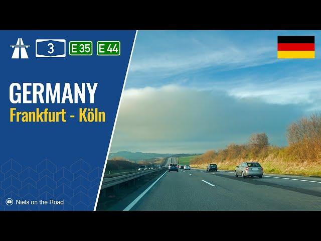 Driving in Germany: Autobahn A3 E35 E44 from Frankfurt am Main to Köln