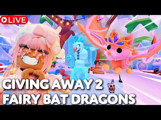 GIVING AWAY TWO FAIRY BAT DRAGONS ‍️ Playing ADOPT ME LIVE with FANS | COUNTDOWN to CHRISTMAS 