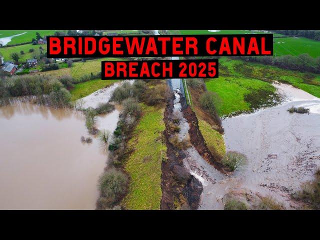 HUGE BRIDGEWATER CANAL BREACH! Drone Footage 2025