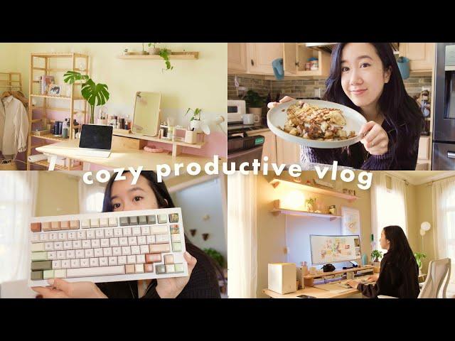 Cozy Productive Vlog | Morning Routine,  Artisan Keycaps Unboxing, Moodboard Candle Design With Me 