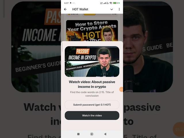 Hot wallet Code | About passive income in crypto | Explore crypto Education | hot wallet video code