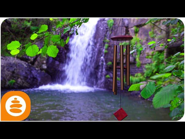 Wind Chimes, waterfall, Calming music for stress and Relaxing 4k - 0096