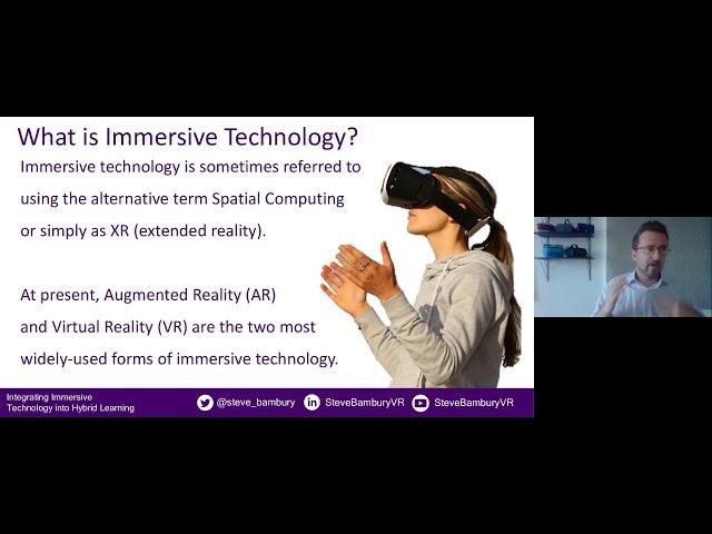 Keynote: Integrating Immersive Technology during Hybrid Learning