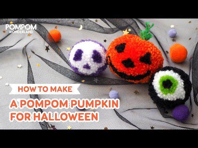 How to Make A Pompom Pumpkin for Halloween [Short version]