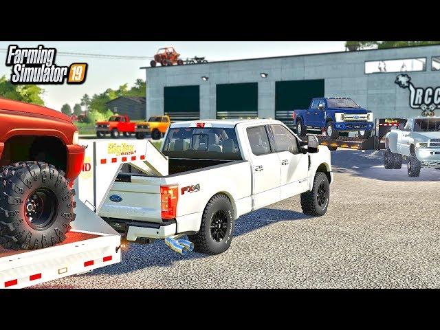 HOLY SQUAT! RCC GETS NEW TRUCKS DELIVERED TO THE DEALERSHIP | FARMING SIMULATOR 2019