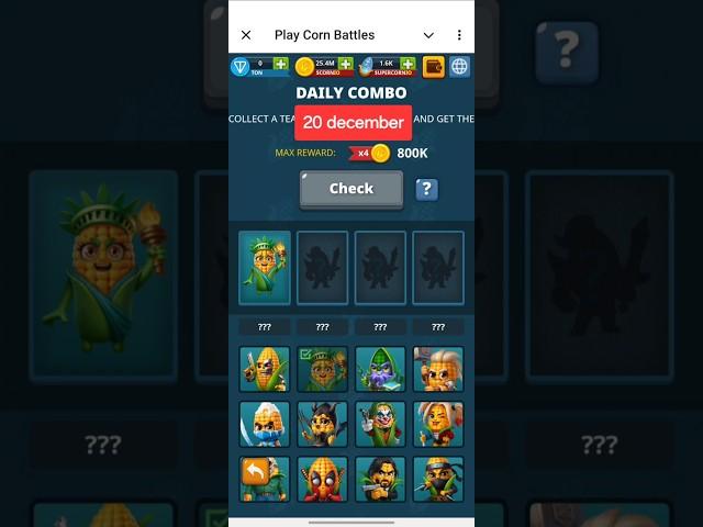 Corn battles telegram game daily combo #telegram #cornbattles #play2earn #crypto #toncoin #bitcoin