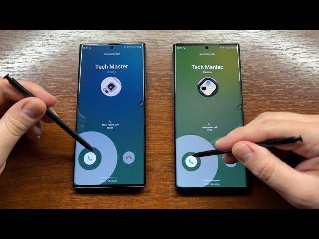 Samsung Galaxy S22 Ultra vs Galaxy Note20 Ultra Incoming Calls with Styluses (Android 12)