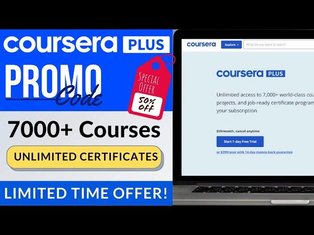Coursera Plus Promo Code - Get Up to 50% Off on Coursera Plus Subscription