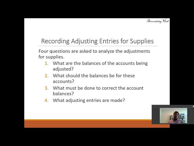 Accounting for Supplies (Purchase and Adjusting Entry)