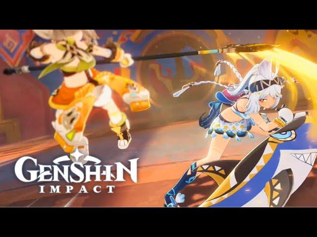 Mualani vs Kachina (Full Fight Cutscene) - Genshin Impact 5.0