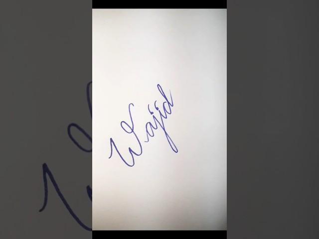 Writing name "Wajid" in calligraphy #calligraphy #shorts #Youtubeshorts #art
