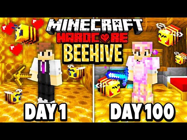 I Survived 100 Days in the BEE DIMENSION in HARDCORE Minecraft...