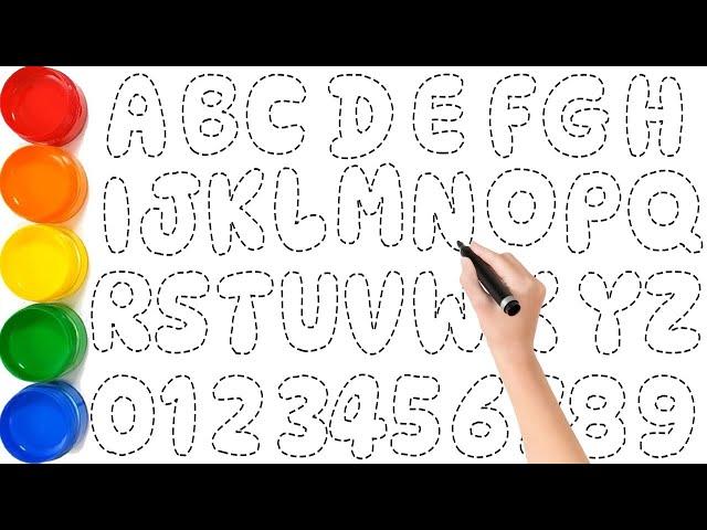 Let's Learn How to Draw and Paint ABCD A to Z and Numbers 1 to 10 Easy for Beginners // KS ART