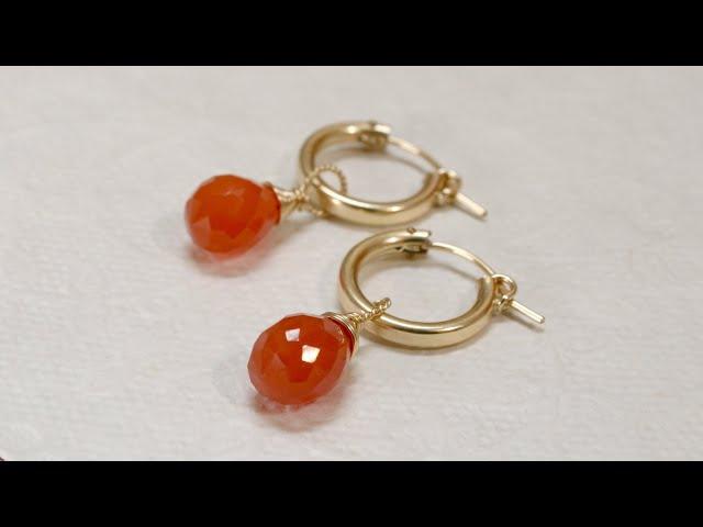 瑪瑙耳環DIY製作教學【勇氣 紅瑪瑙耳環】JoyJoyGem|輕珠寶|手工飾品|ER19002b