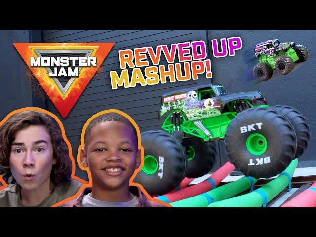 MEGA Monster Jam Revved Up Recaps  Monster Jam Mash Up - Action Toy Videos for Kids