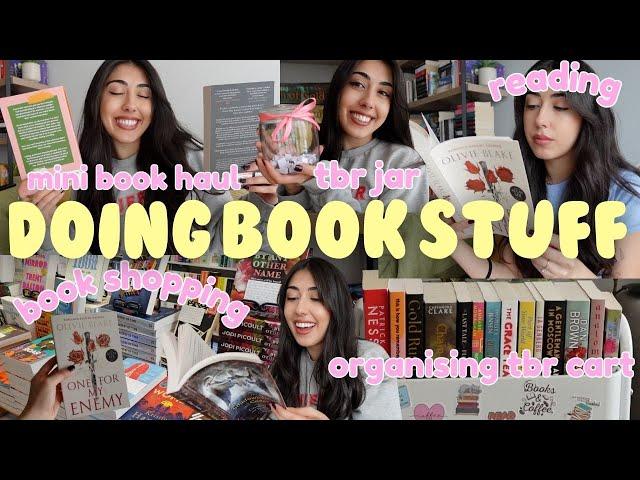 doing book stuff reading, book shopping, organising tbr cart, filling TBR jar, mini book haul